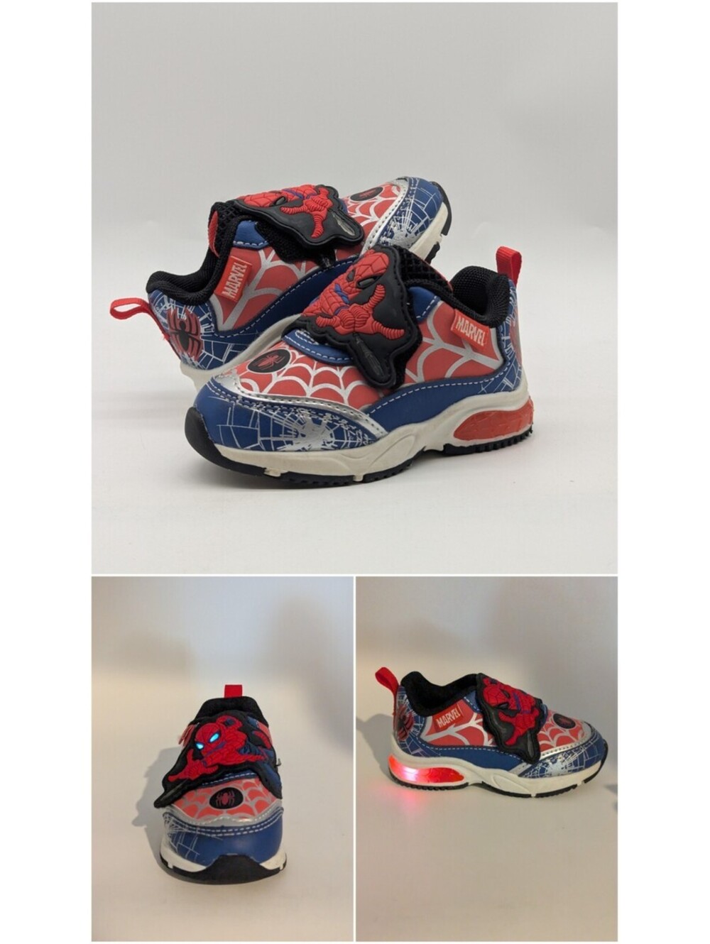 Marvel Spiderman Toddler Kids Size 6C / 6K Light-Up On/Off Button Groundup Shoes